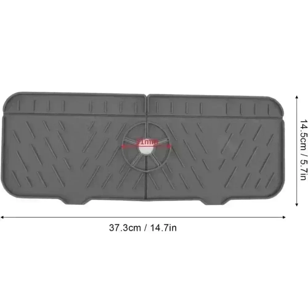 2‎ pack OUKENS Kitchen Sink Mat, Gray, Silicone, 14.7in